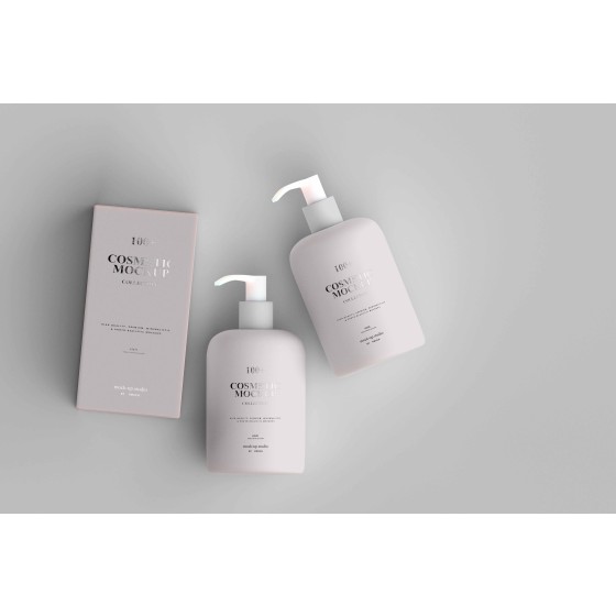 Skincare Care Series Bottle & Packaging Design PSD Mockup Template